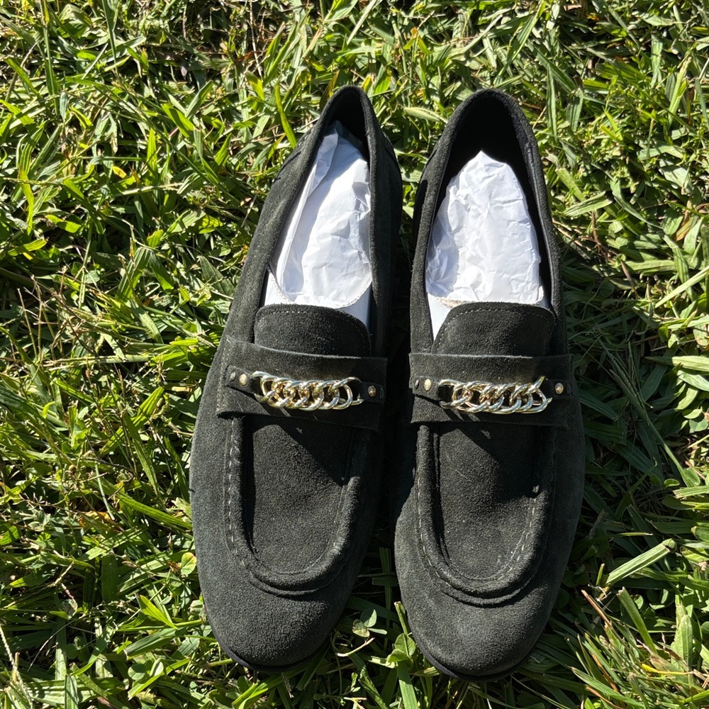 Reiss Black Suede Loafers